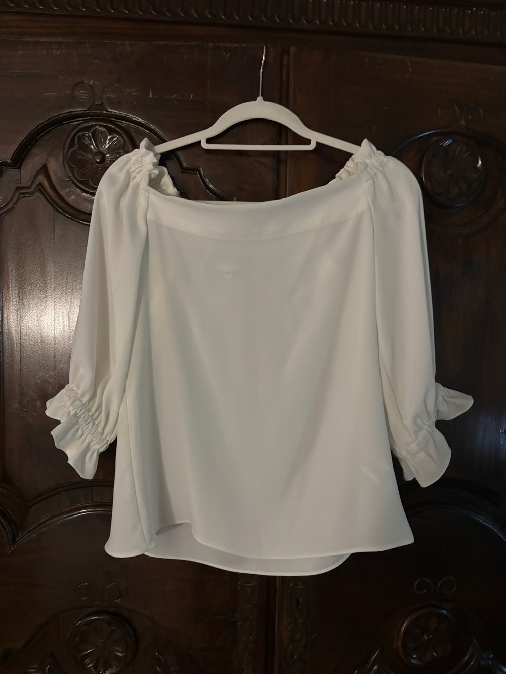 Trina Turk White Off-the-Shoulder Peasant Top